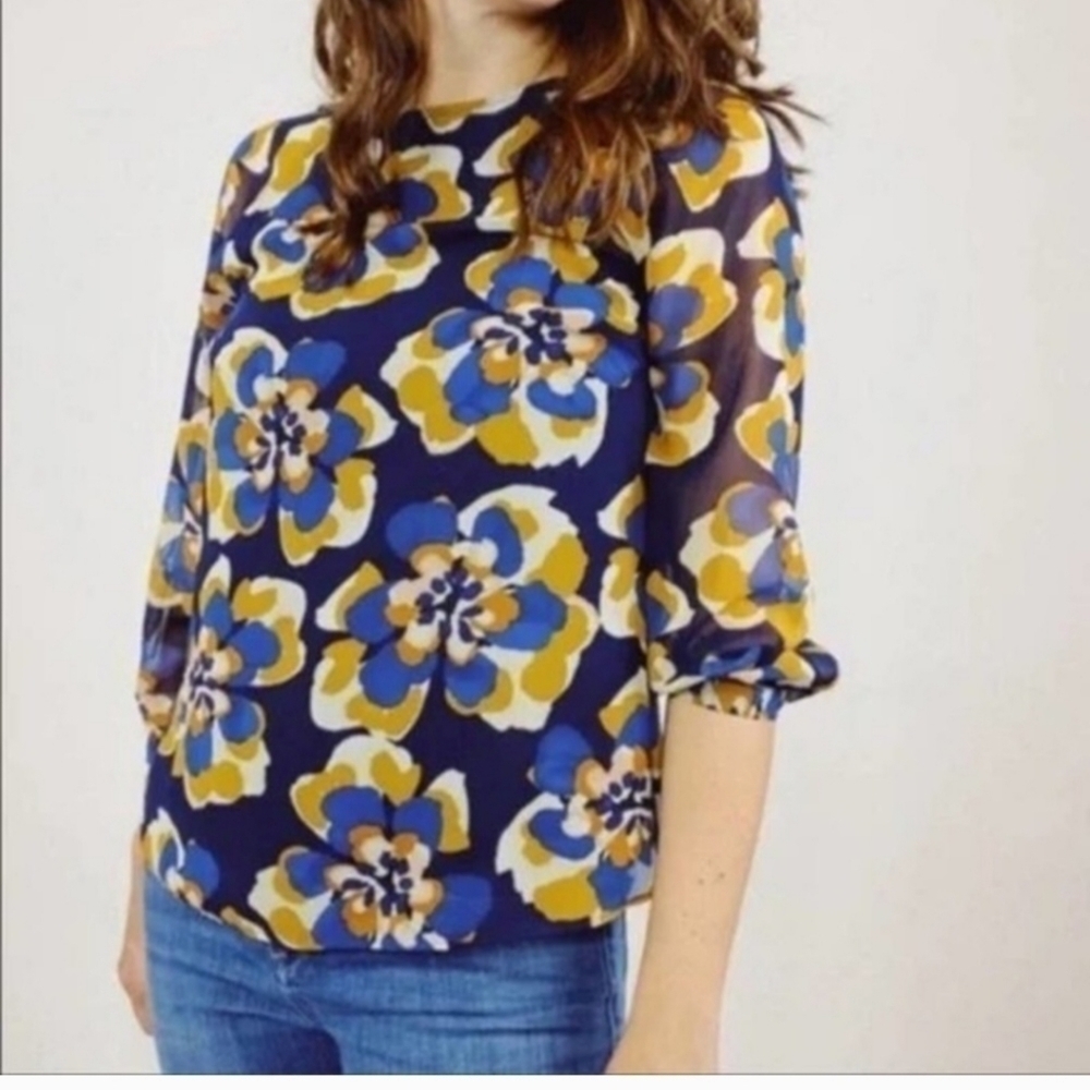 Cabi Lydia floral chiffon blouse
